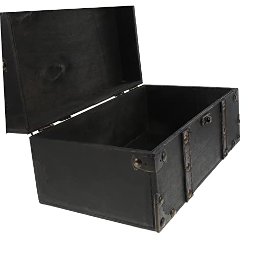 Coffre trésor bois vintage TOPBATHY avec finitions rétro - 3