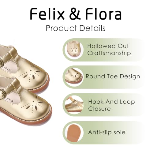 Image of Felix & Flora Toddler Little Girl Princess Dress Shoes-Mary Jane Flats for Girl Party School Shoes