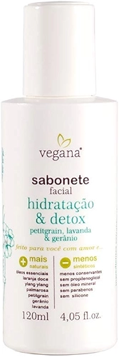 Vegana Sabonete Facial Hidratacao E Detox 120ml, VEGANA