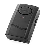 Ruilogod Puerta de plástico negro Puerta Ventana Seguridad Mini vibración Alarma Warner