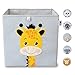 Produktbild wonneklein Aufbewahrungsbox Kinder I Spielzeugkiste Kinderzimmer I Spielzeug Box (33x33x33 cm) zur Aufbewahrung I Ordnungsbox I Kallax Box I grau mit Tier Motiv als Deko (Greta Giraffe)
