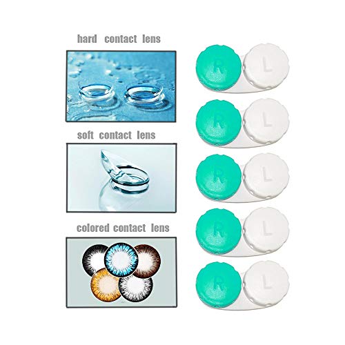 10 Pack Contact Lens Cases, iFwevs Contact Lens Box Left/Right Eyes Holder Container,Portable Mini Contact Lens Soak Storage Kit