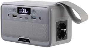 revolt Powerstation Camping: Powerstation & Solargenerator mit 89,6 Wh, 230 Volt, 100 Watt (LiFePO4 Akku, mit 12 Volt Ausgang, Laptop)