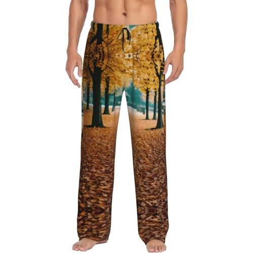 Pantalon de pyjama imprimé à jambes larges élastique et fluide avec poches utiles