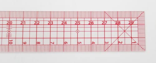 Règle de couture Uchida 30cm 014-0128 avec grille de traçage pour patchwork et modélisme