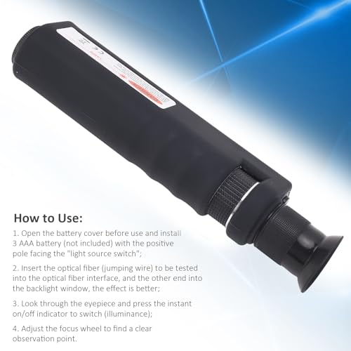 Image of Fiber Optic Microscope Monocular Handheld Fiber Optic Inspection Microscope 400X Optical Communication Fiber Cable Inspection Microscope Magnifier Built-in Adapter Interface SC /LC /FC /ST