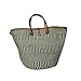 SAWA SAWA Evergreen Wholeness Handmade Sisal Straw Basket Tote- Sisal Tote with Leather Trim and Button Closure, Large Straw Purse for Travel, Handmade Summer Beach Tote Handbag for Women