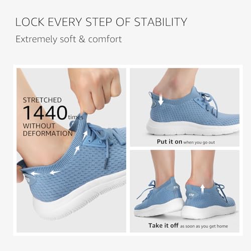 STQ Tennis Shoes Womens Slip on Walking Sneakers for Gym Workout3
