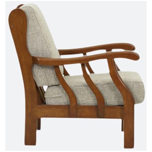 Image of Royaloak Penang Malaysian Wooden Sofa 1 Seater | Solid Wood Sofa | Washable & Removable Cushion Covers | Durable & Long Lasting | Super Soft Cushions | Sleek Design | Malaysian Collection | Modern