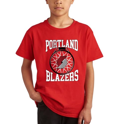 Junk Food NBA - Portland Trail Blazers - Above The Rim - Officially Licensed Youth Short Sleeve Fan Tee for Boys and Girls