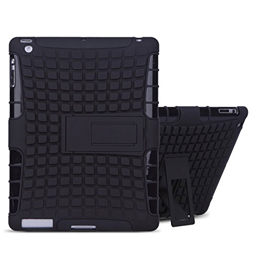 TKOOFN 2 in 1 Defender Tough Back Case with Kickstand for iPad