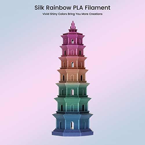 Image of Sovol 3D Printer Silk Shiny Multicolored Fast Change Rainbow PLA 1kg (2.2 lbs) Spool 3D Printing Materials, Dimensional Accuracy + /- 0.03 mm, 1.75 mm, Purple Rainbow