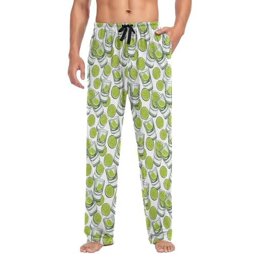 Men's Pajama Pants,Tequila Shot Glasses Lounge Lightweight Sleep Bottoms Pants with Pockets Size S-XXL3