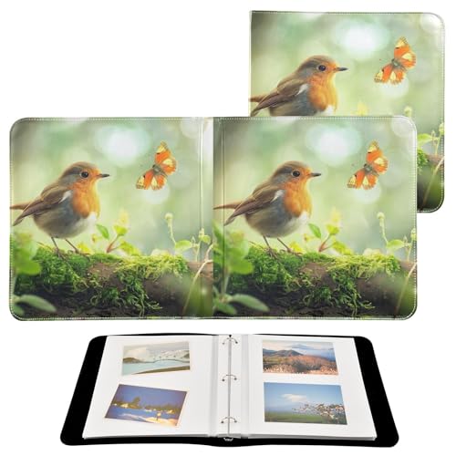 Álbum de fotos autoadhesivo scrapbook DIY con cubierta de cuero PU, 3 anillos, 40 páginas, tamaño 11.8 x 11.2 pulgadas miniatura 2
