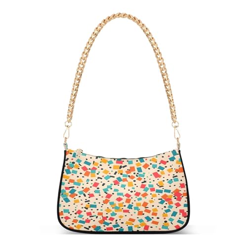 Shoulder Bags for Women Confetti Background Tote HandBag Shoulder Bags purse with Chain Zipper Closure