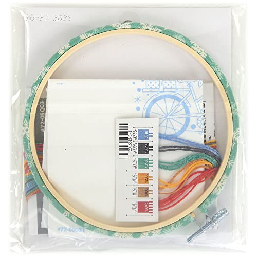 Image of Dimensions Holiday Bicycle Embroidery Kit, 6 inch D, Multicolor 5