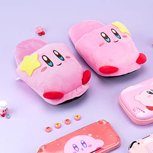 Pink Puff Ball Slipper | Cute Anime Video Game Smash Star Allies Forgotten Land | Plush Pastel Fuzzy Slip On House Shoes One Size Adult Women Medium3