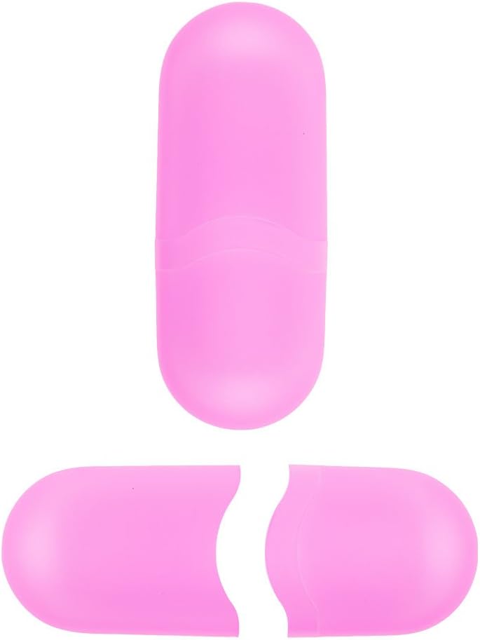 Kids Eyeglasses Case - 2 Piece Hard Shell Pill Box Style Protective Glasses & Eyewear Holder - Pink
