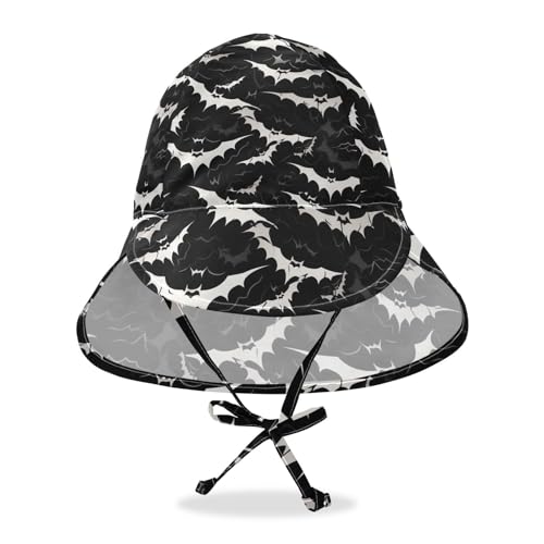 J JOYSAY Halloween Dead Day Bats Baby Sun Hat Toddler Hat UPF 50+ Baby Bucket Hat Breathable Sun Hat with Chin Strap for Toddler Toddlers