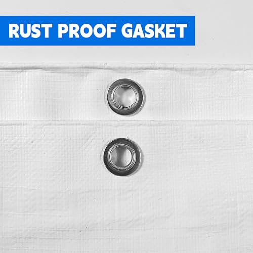 Tarp-10x30-ft-Heavy-Duty-12mil-100-Waterproof-High-Durability-MultipurposeUv-ResistantWhite-Tarp-Suitable-for-Swimming-Pools-Boats-Camping-Courtyards-Etc-by-MVPNET