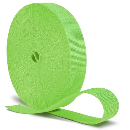 Image of CooBigo 12 Yards Webbing 1 inch & 1.5 inch & 2 inch Polypropylene Webbing Strap 1 Inch 1.5 Inch 2 Inch Wide Webbing Strapping for Bags /Lawn Chair /Pool Solar Cover DIY Crafting