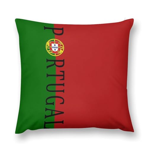 Image of Portugal Soccer Football Pillow Covers Square Pillowcase Soft and Cozy Flannel Pillow Cases for Bedroom Recliner Sofa 18 "x18