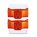 Uninex PS37U T-Shape 3-Outlet Adapter, Heavy Duty, UL Listed, Orange, 3-Pack