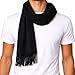 Alpine Swiss Mens Plaid Scarf Soft Winter Scarves Unisex,Solid Black,One Size