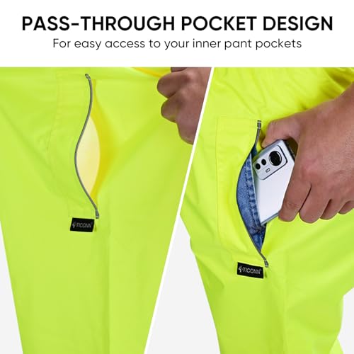 TICONN Hi Vis Rain Jacket and Pants, ANSI Class 3 Reflective High Visibility Safety Rain Suits3