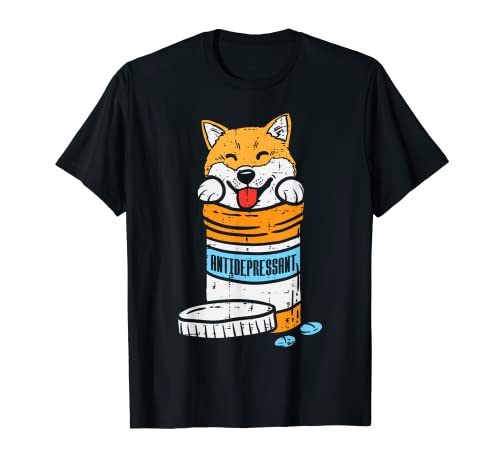 Antidepressant Shiba Inu Akita Japanese Dog Doge Meme Gift Maglietta
