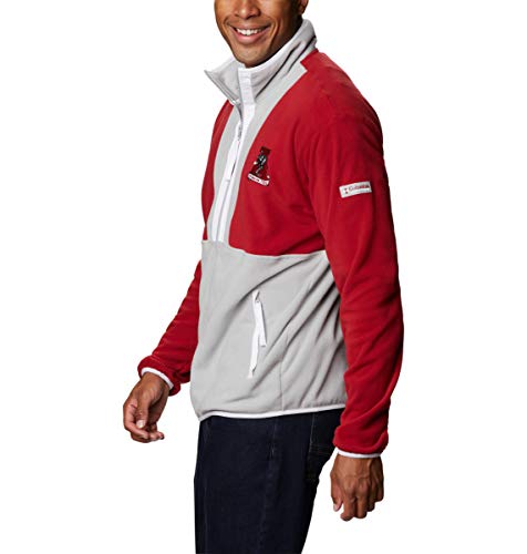 Image of Columbia Men's Back Bowl Fleece Lightweight, Ala - Red Velvet Grey /White, X-Large