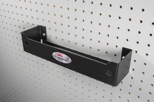 Inventive Products Wall Mount Storage Tray 3'x12' Black Metal Garage-Mounted Storage System Kit