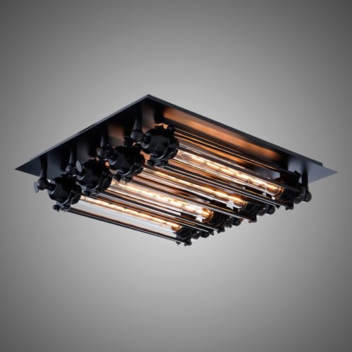 KPIBEST Retro Industrial Black Ceiling Light, Vintage Steampunk Style Iron Art 4-Light Wall Lights for Farmhouse Country Hotel Restaurant Cafe Bar Creative Lamp
