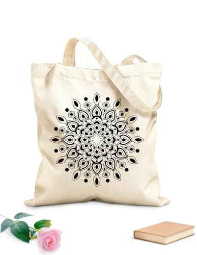 Capacità: piccola borsa tote, formato A4, adatta per contenere oggetti più piccoli. Dimensioni:25x30 cm / 9,8x11,8 pollici. Caratteristiche: manici lunghi 18 cm / 7 pollici, perfetti per il trasporto a mano o a spalla.