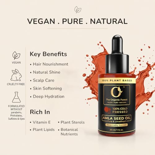 Image of 100% Pure Amla Seed Oil for Hair, Omega Rich Scalp & Hair Oil, 30ml