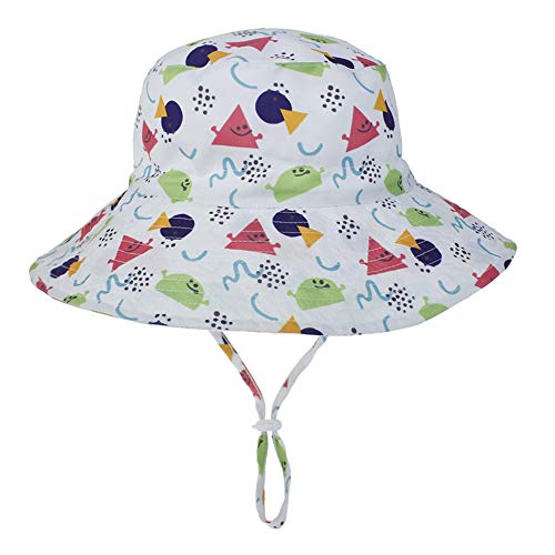 Sykooria Sombrero de Sol Verano Bebés ala Ancha Unisexo Bebé Niña Niño Sombrero de Sol Ajustable Pescador Gorra Protección de Sol UPF 50+ 1-24 Años para Exteriores Piscina Playa