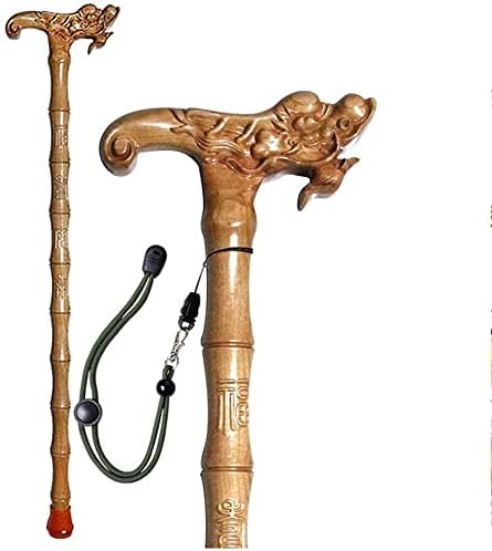 木製ステッキ 頑丈な杖 杖、高齢者用松葉杖、頑丈な木製ステッキ、蛇口のハンドルの意味 縁起が良い、長寿 身長に合わせて長さ89cm