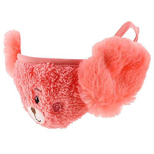 Image of Trendy Apparel Shop Kids Winter Animal Face Breathable Bear Fur Mask & Earmuffs