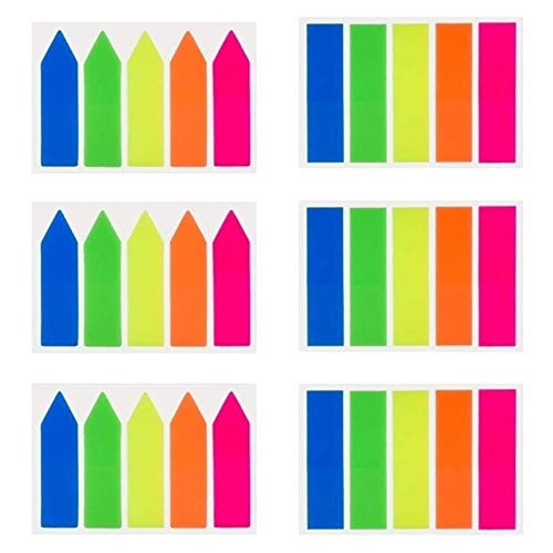 500 unidades Sticky Notes Index YAWALL Marcapáginas, hojas portátiles adhesivas para hojas informes libros, notas adhesivas personalizadas para marcar páginas/escuela y oficina (5 juegos) Cover