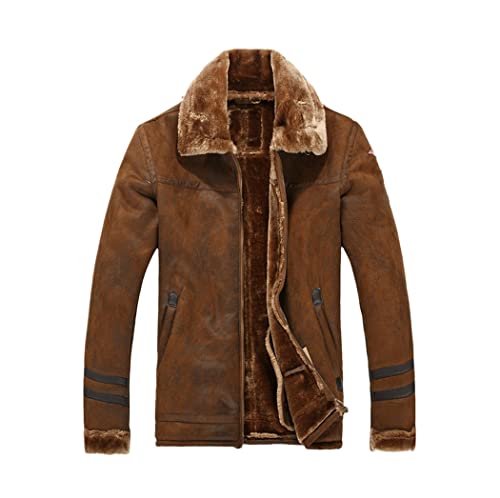 Veste en cuir homme grande taille marron pour affronter le froid en ville