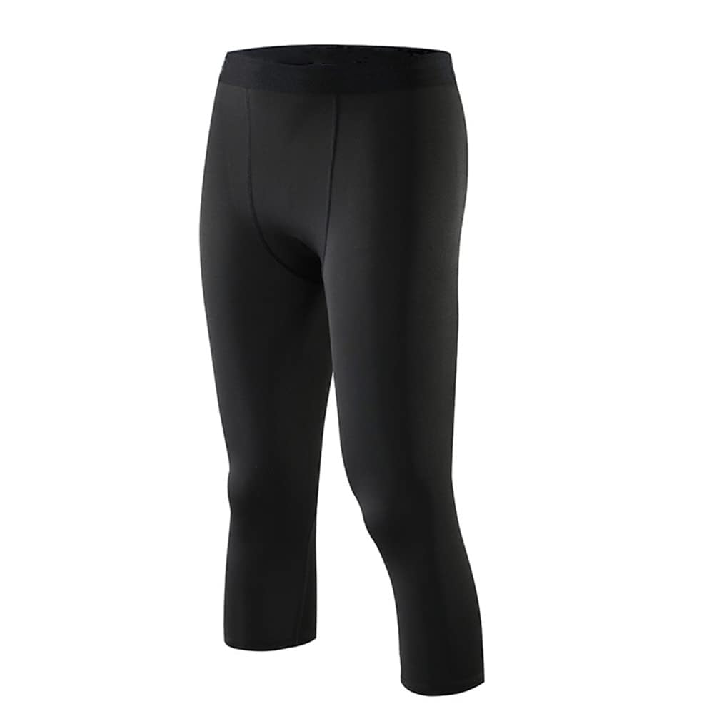 Mallas Hombre 3/4 Leggings Pantalones de Compresión para Hombre Pantalones Deportivos de Entrenamiento Secado Rápido Pantalones de Baloncesto Capa Base Mallas Running Gym