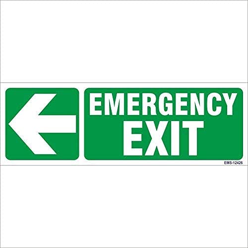 Amazing sign Night Glow Emergency Exit with Arrow Sign Board (Pack of 10)