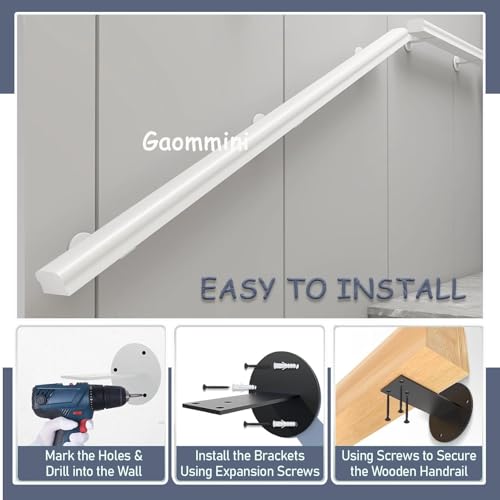 Garde-corps d'escalier en acier blanc 150cm | Finition haute qualité