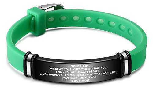 to My Son Bracelet, Son Bracelet from Mom, Inspirational Bracelet to Son, Mother Son Bracelet,Son Personalized Gift for Birthday, Christmas,Graduation,Adjustable.(Multi-Color Option)