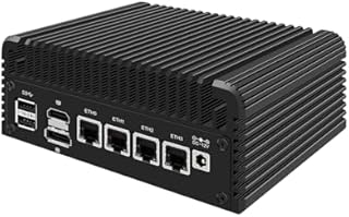 Micro Firewall Appliance, Mini PC, VPN, Router PC, Intel 12th Gen Core I3 N305, HUNSN RJ35, GPIO, TF Slot, HDMI, DP, 4 x 2.5GbE I226-V, Barebone, NO RAM, NO Storage, NO System