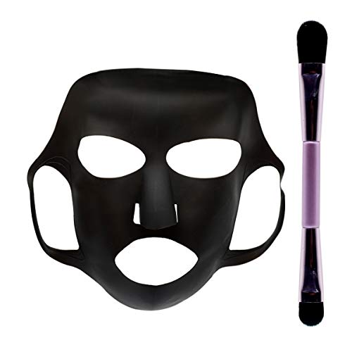 COLOR CLEANER Reusable Silicone Mask Cover Silicon Mask Moisturizing Reused/Facial Mask Brush Purple Mask Applicator for Sheet Peel Serum Clay Mask