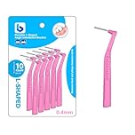 BOULTON Angle Interdental Brushes – Pack of 10 | L Shape Interdental Brush for Teeth Clean Oral Hygiene Tooth Floss | Dental Picks Interdental Toothpick Stick Toothbrushes Teeth Brushes (0.4mm)