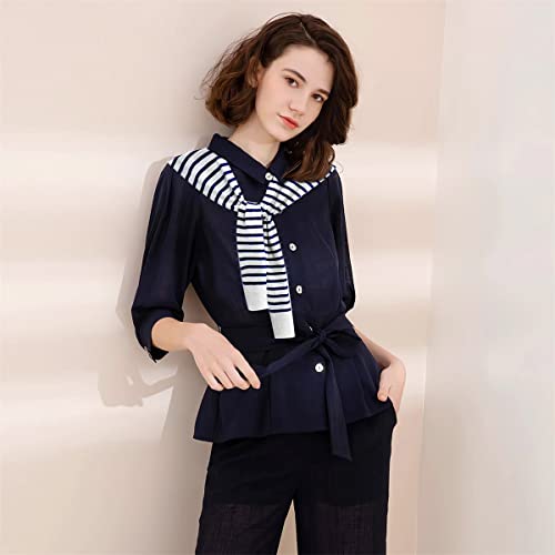 Image of WaJuemy Sweater Shawl Wraps for Women Sweater Knitted Knotted Shawls Travel Casual Scarf Cape Shoulder Tops Fashion Wrap