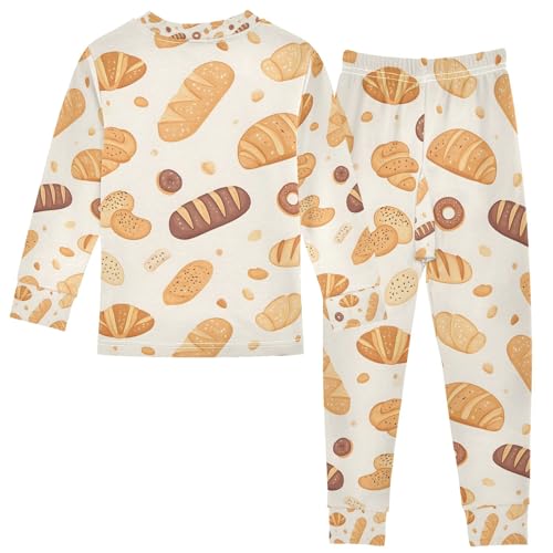 senya Various Types Of Bread Pajamas Set Long Sleeve Soft Cotton Sleepwear 2 Piece2