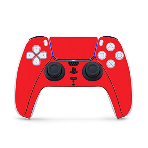 MightySkins Skin compatible avec le contrôleur Playstation 5, couleur rouge solide, protecteur, durable et unique, facile à appliquer, enlever et changer de style, fabriqué aux États-Unis Cover